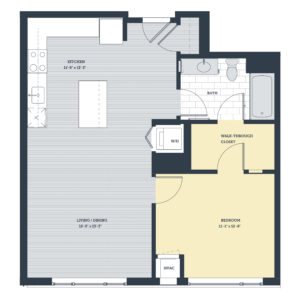 One Bedroom 1F Floor Plan