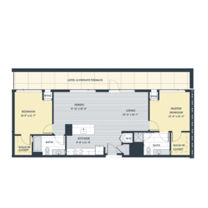 Two Bedroom 2M Floor Plan